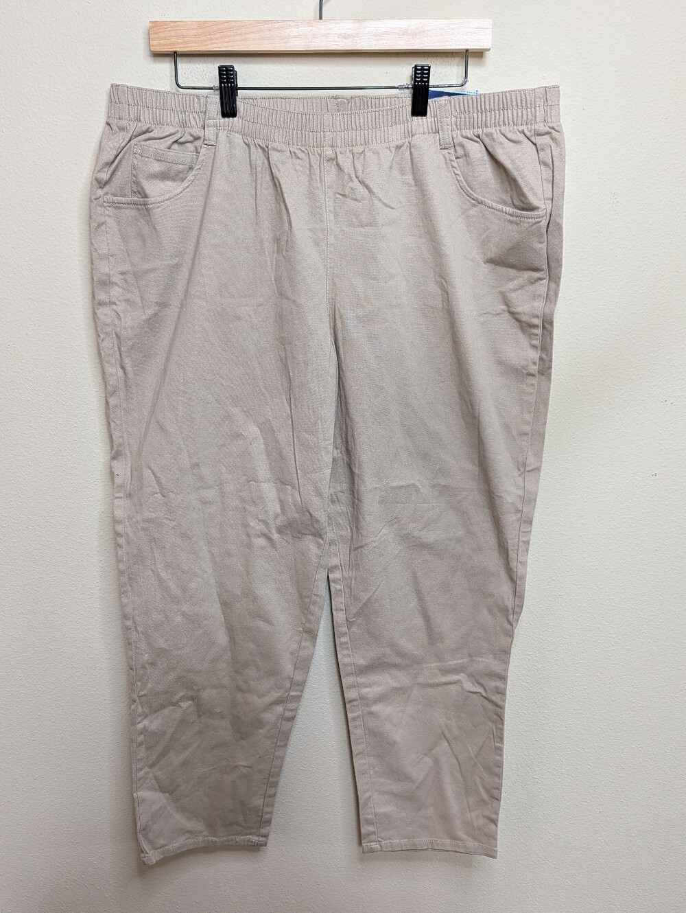 NWT Basic Editions‎ Slim Pull-On Twill Pants in Khaki | Size XXL